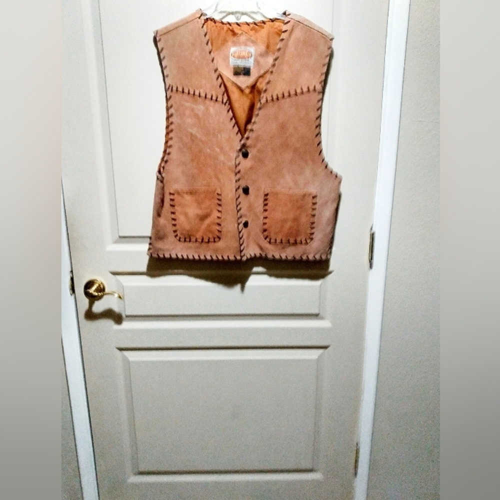 Vintage Paragraff Leather Sleeveless Jacket.